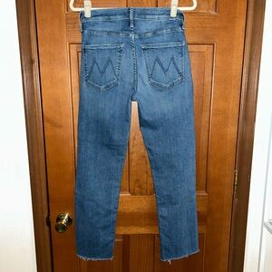 MOTHER The Mid Rise Rider Flood Fray Jeans Size 27